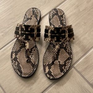 Tory Burch Leigh snake skin flip flop